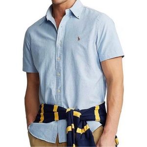 NEW Ralph Lauren  Solid Oxford Short-Sleeve Woven Shirt